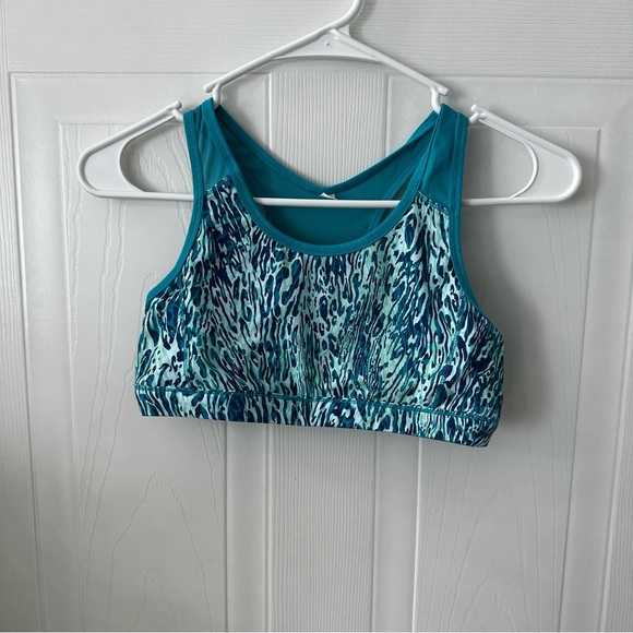Avia Other - Avia Girls Activewear Set L 10/12 Blue Animal Print Sports Bra Leggings